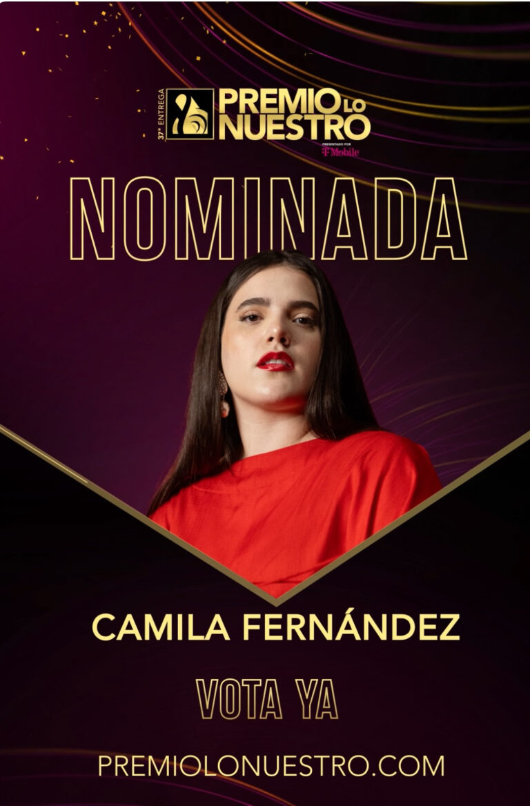Lee más sobre el artículo Camila Fernández recibe su primera nominación a Premio Lo Nuestro en la Categoría de “Artista Femenina del Año- Música Mexicana